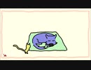 【動く4コマまんが】『黄色い猫と青い犬』　⑬　うとうと　オリジナル音楽とラクガキ