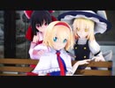 【東方MMD】霊夢と魔理沙とアリスでWAVE