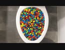ピーナッツ味のM&M'sをトイレに流してみた８