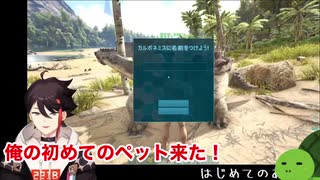 ARKで捕まえたペットの『かめっくしゅ』をベタベタに甘やかす三枝明那