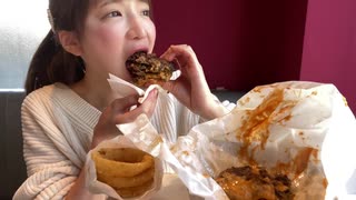 【大食い】10段重ねモンスターバーガー【もえあず】