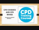 CPD Courses &amp; CPD Hours