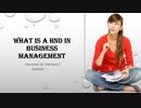 What is a HND in Business Management