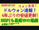 韓国通貨ウォン暴落！4年ぶりの安値を更新！総合株価指数KOSPIも暴落でWの悲劇