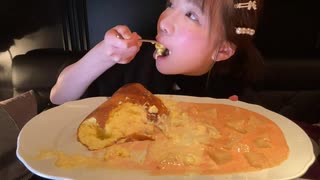 【大食い】豪快チーズ掛け特大スフレオムレツ【もえあず】