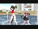 【MMD】奇跡さえも起こせるレ級ちゃんをプールに誘うレプティちゃん