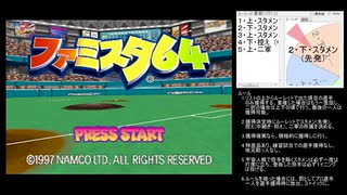 宇宙人襲来野球を運ゲープレイしてみた　テスト版　【ファミスタ64】