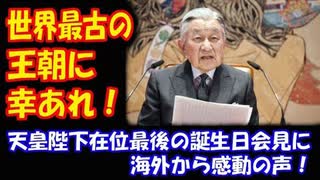 【海外の反応】 天皇陛下 在位最後の 誕生日会見に 海外から 感動の声！ 「世界最古の王朝に幸あれ！」