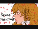 【イラスト】魔理沙と花描いてみた【メイキング】