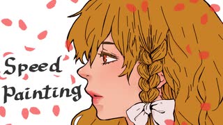 【イラスト】魔理沙と花描いてみた【メイキング】