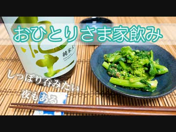 【一人暮らし】少しだけ呑みたい気分〜菜花のナムル〜/宅飲み/おつまみ/Vlog
