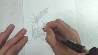 FF7 レッドXIIIをシャーペンで描いてみた