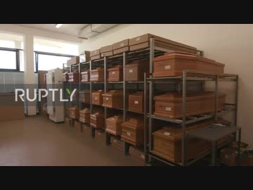 伊:武漢肺炎の死者が増加し続ける中...棺がピアチェンツァ火葬場に堆積