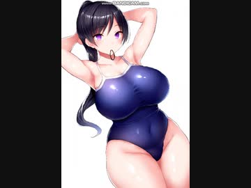 爆乳スクール水着美女が揺れます。