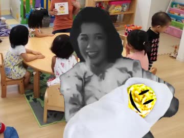 子守をする笠置シヅ子