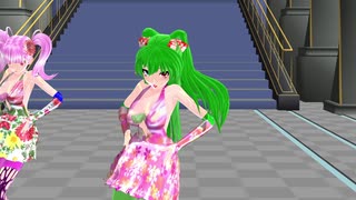 【重音テト　小春音アミ　櫻花アリス】ハッピーシンセサイザ【MMD】