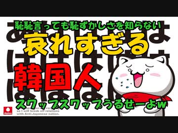恥・恥言っても恥ずかしくない哀れな韓国人