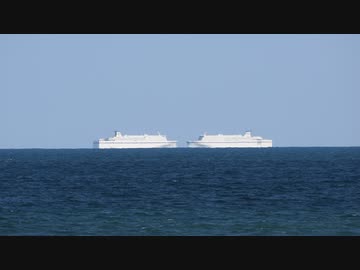 太平洋フェリー　相馬市松川浦沖でのすれ違い　きそ・いしかり