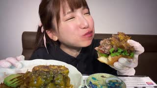 【大食い】絶品タワーハンバーガーに齧り付く【もえあず】