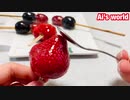 【いちご飴・ぶどう飴】電子レンジで簡単！フルーツ飴の作り方・レシピ☆音フェチあり☆ASMR☆ダイソーシリコン型！