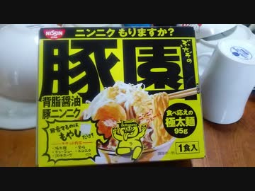 【ルーミアの食レポ】銀河冒険譚OGRESS番外編【日清豚園 背脂醤油豚ニンニクラーメン】