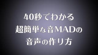 40秒で分かる音MADの音声の作り方