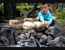 のまさんち「串焼きパン！　手ごねパン生地を直火で焼く　ワイルドだろう？　棒焼き」