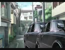 黒い高級車に追突した黒い高級車