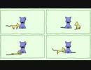 【動く4コマまんが】『黄色い猫と青い犬』　⑯　パタン　オリジナル音楽とラクガキ