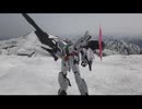 (ガンプラ登山アタック) 残雪の山でジュピターヴガンダムを作る