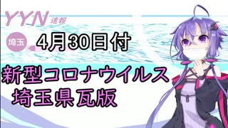 【結月ゆかりニュース】新型コロナウイルス感染情報part8【埼玉県4/30】