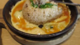 鉄板玉子チャーハンがジュージュー焼けているところ（丸源ラーメン）【ASMR】