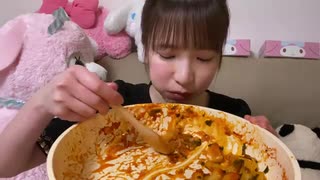 【大食い】濃厚甘辛ラポッキ9人前【もえあず】