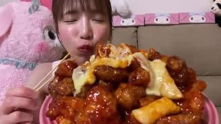 【大食い】山盛り甘辛病み付きチキン【もえあず】