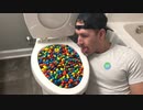 ピーナッツ味のM&M'sをトイレに流してみた１０