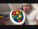 プラスチックのボールをトイレに流してみた２
