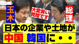 玉木「中国や韓国に日本の企業や土地が買収される！」総理「大変重要な指摘」珍しく玉木氏が良い質疑！最新の面白い国会ニュース