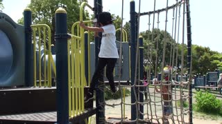 【竹取公園】アスレチック遊具・長いすべり台をすべるあい❤大人がすべるのはおすすめ出来ません…