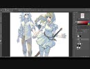 オリジナルキャラ絵をガサガサ塗ってみた
