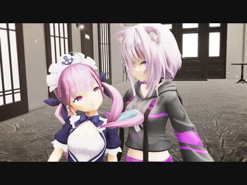 【ホロライブＭＭＤ】湊あくあと猫又おかゆで乱躁滅裂ガール【カメラ配布】
