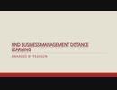 HND Business Management Distance Learning