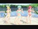 【MMD】 つみ式ミク、リン、CULIで　ねこみみスイッチ　フル透けーる