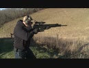セミオート.338ラプアマグナムライフルを立射