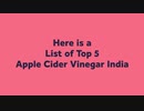 Complete List of Top 5 Apple Cider Vinegar India