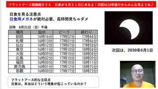 フラットアース理論紹介２４　日食が６月２１日にあるよ！次回は10年後だからみんな見ようね♪