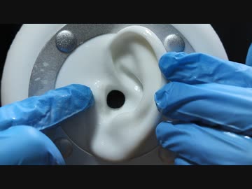 【ASMR】ローションとゴム手袋で耳のマッサージ【音フェチ】