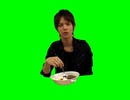 カレーを突きながら話をするれいやGB