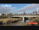 常磐線の電車が鉄橋を行くっ