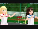 【MMD】テニスウェアのてとらさんで「ピンクキャット」背景改修版