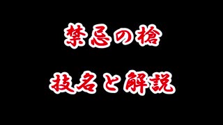 【禁忌の槍】技名と解説